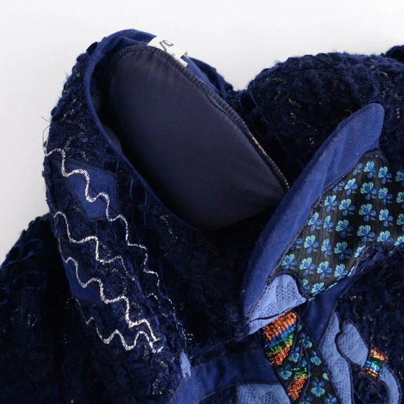 Vintage Season Fashion Navy Knit Crewneck Sweater Size 13 - Picture 14 of 14